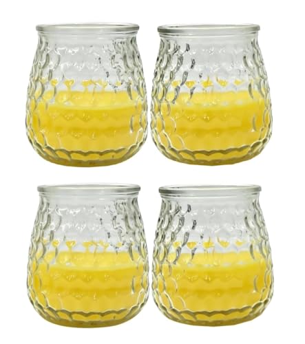 Ram?? 4 X Citronella Candles Outdoor Pack of 4 Jar Candles Burning Citronella Candles for BBQ Picnic Patio
