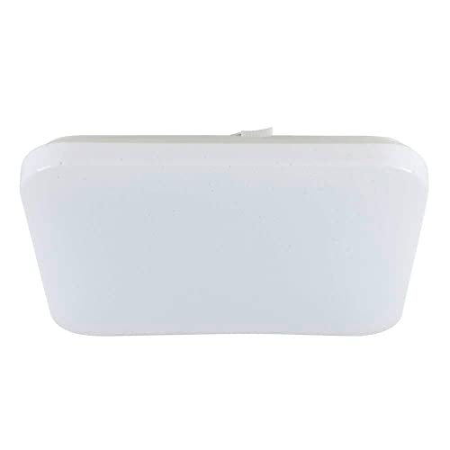 Eglo LED Ceiling Light Panel Frania-S, Flush Mount lamp with Crystal Effect - starry sky wall lamp made of white steel and plastic, kitchen and bathroom lighting, neutral white, IP44, 13x13 in