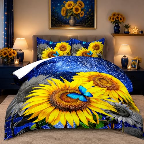 Raphus cucullatus Sunflower Comforter Set Queen,Sunflower Bedding Sets Queen Quilt,Blue Butterfly Comforter Set Queen,Starry Sky Bedding Set,Gothic Comforter Set Queen,Boho Queen Comforter Set