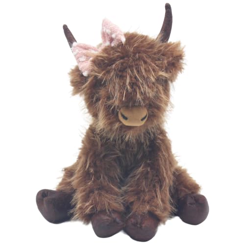Lesser & Pavey Hatty Highland Cow Small Plush Doorstop - Charming animal design, soft plush finish, sturdy filling, decorative accessory, practical household use