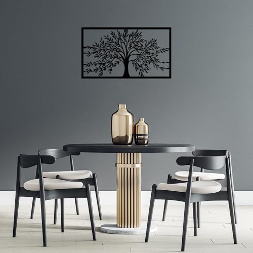 Stylish Black Decorative Metal Wall Accessory, 40 x 70 cm, 100% Metal, 1.5 cm Thickness, Perfect for Modern Home Decor & Office Spaces