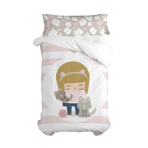 HappyFriday Happynois Kitty Duvet Cover Set Multicolor 80/90 Bed 2 Pieces