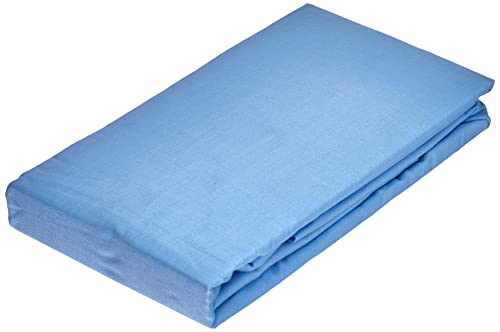 Miracle Home Soft and Comfortable 50% Polyester Fitted Sheet 105cm Sky Blue