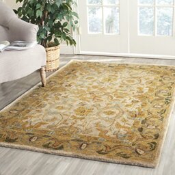 SAFAVIEH Traditional Persian Rug for Living Room, Dining Room, Bedroom - Anatolia Collection, Short Pile, in Ivory and Brown, 122 X 183 cm