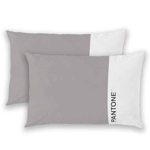 PANTONE™ Bed Pillow Cases 50 x 80 cm, 100% OekoTex Certified Cotton, Bed Cover, 2 Pieces, Cool Breathable – Cushion Cover with 20 cm Flap, Soft and Washable Bed Linen 40 °C
