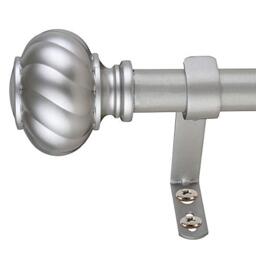 Decopolitan Curtain Rod, Steel, Antique Silver, 18 to 36 Inches