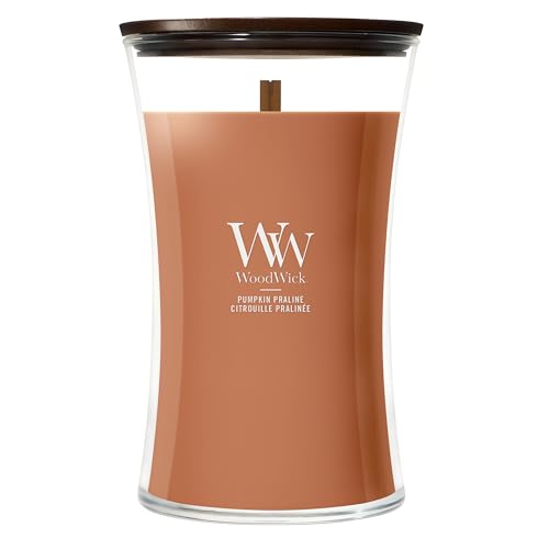 WoodWick Scented Candle - Large Hourglass Candle - Pumpkin Praline - Perfect Gifts for Women