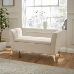 GFW Pettine Ottoman Storage Bench, Natural, H-67cm x W-121cm x D-45.5cm