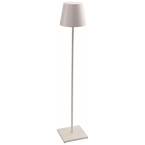 Zafferano, Poldina XXL Lamp, Rechargeable Cordless Floor Lamp with Touch Controls, Suitable for Interior and Outdoor, Dimmer, 2200-3000 K, Adjustable Height 69-150 cm, White Colour