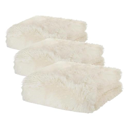 Catherine Lansfield Cuddly Cream, Throw- 150x200cm (Pack of 3)