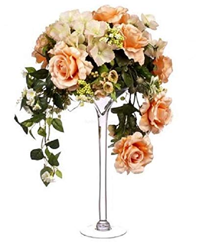 SOLAVIA Tall Clear Glass Holder Vase H40cm D18cm Martini Wedding Arrangement Glass Home Décor