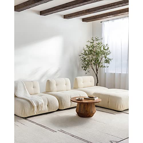 Livabliss x Becki Owens Rivi Vintage Rug - Area Rugs for Living Room 120x170 cm, Bedroom - Scandi Neutral Rugs, Traditional Patterned Boho Style, Natural Easy Care Pile - Large Rug, Cream and Grey