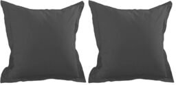 Lovely Casa t14820010 Alicia Pillowcase Cotton Pillowcase 65 x 65 cm charcoal (Pack of 2)