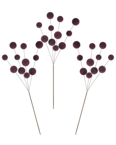 WeRChristmas Purple Velvet Bauble Christmas Tree Pick, 70cm
