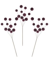 WeRChristmas Purple Velvet Bauble Christmas Tree Pick, 70cm