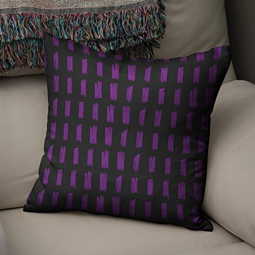 Bonamaison Decorative Cushion Cover Purple & Black, Throw Pillow Covers, Home Decorative Pillowcases for Livingroom, Sofa, Bedroom, Size: 43X43 Cm - Designed and Manufactured in Turkey, TRGCPC104444