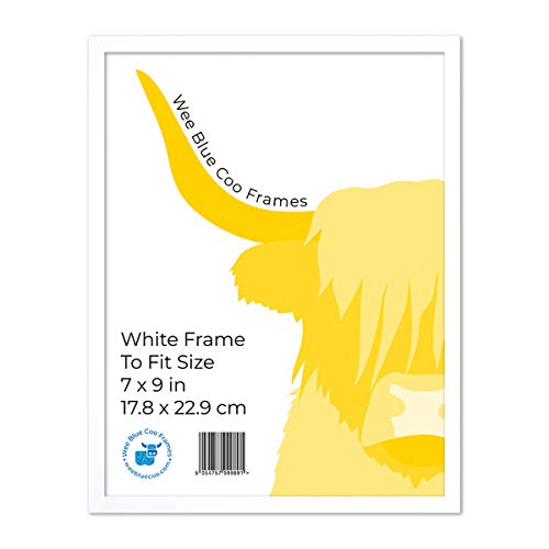 9x7 White Wooden Picture Frame 9 x 7 Inch (22.86 x 17.18cm) Picture Framing Glass Photo Frame