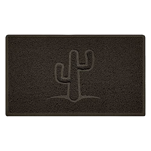Nicoman Cactus Embossed Shape Door Mat Dirt-Trapper Washable Barrier Doormat-(Use Indoor or Sheltered Outdoor)-(75x44cm/29.5x17.3inches,Medium) Brown