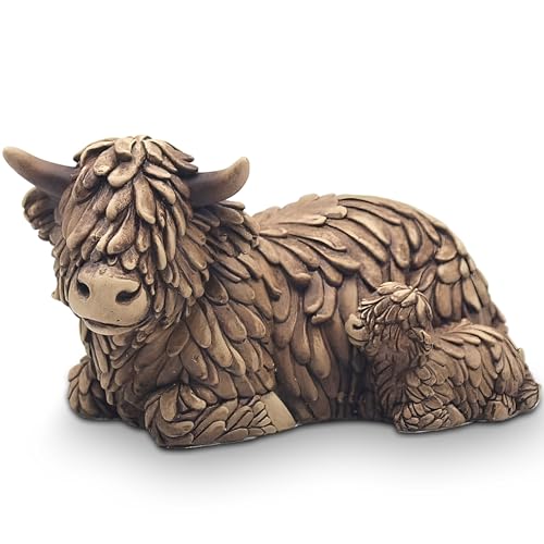 Lesser & Pavey Hughie Highland Cow & Calf Home Decor Animal Figurine