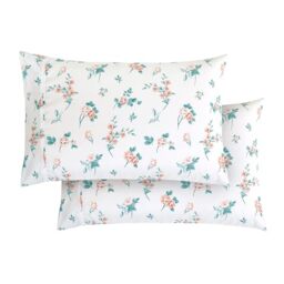 Elegant Comfort Ultra Soft Set of 2 Floral Pint Pillowcases - 1500 Premium Hotel Quality Microfiber, Soft and Smooth Envelope Closure 2-Piece Pillow Covers - King, Pink Celia