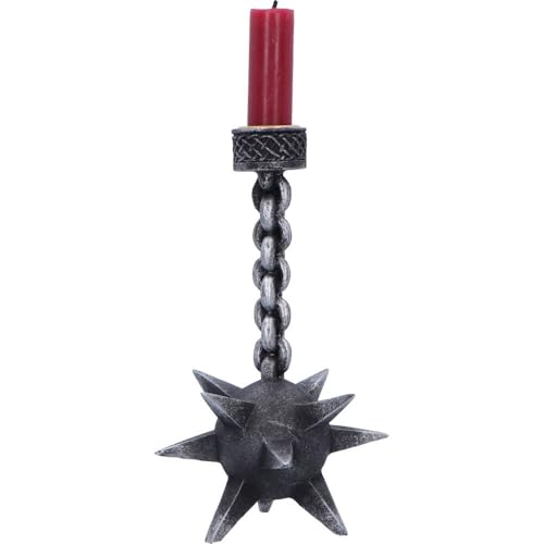 Nemesis Now Meteor Hammer Candle Holder – Medieval Gothic Weapon Design Candlestick – Black Polyresin Fantasy Home Decor Ornament