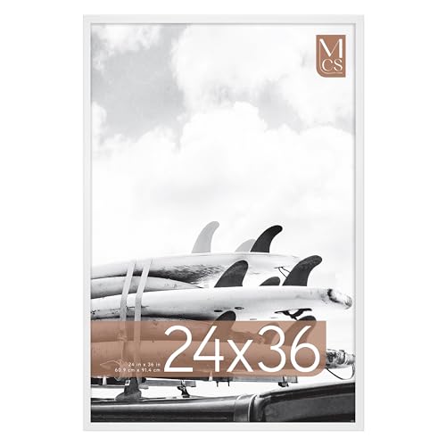 MCS Gallery Foundation 24x36 Poster Frame White, Vertical & Horizontal Wall Hanging Large Picture Frame for Photos, Posters & Art Prints (1-Pack)