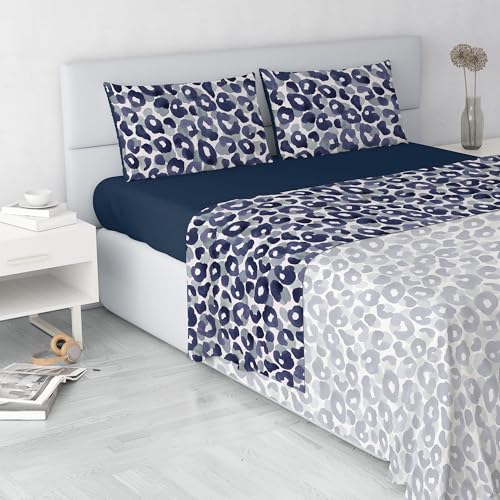 Fashion Microfibre Bed Linen Set, Made in Italy, Wild, Double