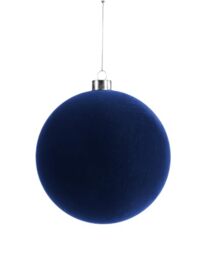 Navy Velvet Christmas Bauble 15 cm, Extra Large Tree Ornament