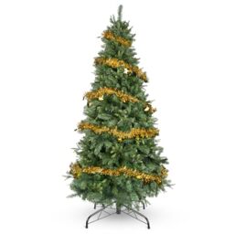 YEAUPE PRO 165cm Artificial Christmas Tree with 800 Tips, PVC + PE - Sturdy Metal Base with 9m Decorative Ribbon Included - Indoor and Outdoor Use