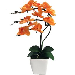 "YSZL 15"" Tall Artificial Silk Phalaenopsis Orchid (Orange)"