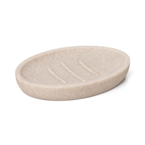 TATAY Soap Dish For Everyday Bathroom Use Functional Bathroom Accessory - Soap Dish Bathroom - Dimensions 13x9x1,9 cm - For Everyday Bathroom Use - Functional Bathroom Accessory, Beige