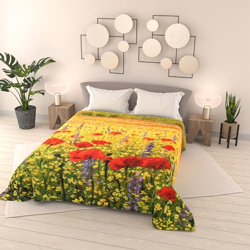 SD25 Summer Quilt 100 g Dream of Author Made in Italy, Digital Print Quilted Bedspread 100% Polyester Microfibre, Double Bed Blanket 260 x 270 cm