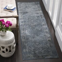 Safavieh Traditional Indoor Woven Runner Area Rug, Vintage Collection, VTG114, in Blue, 66 X 244 cm for Living Room, Bedroom or Any Indoor Space