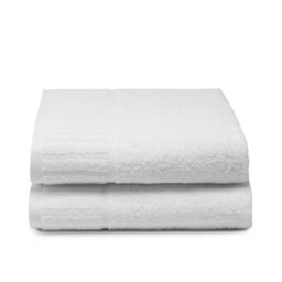 Top Towel - 2 Shower Towels - Hotel White Towels - Large Bath Towels - 100% Cotton - White - 100x 150cm