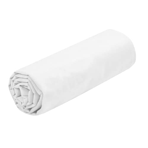 STOF - Fitted Sheet - Size 160 x 200 cm - Large 30 cm - 100% Oeko-Tex Certified Cotton - White - Eden Model - Bed Linen for Home - Soft and Comfortable for a Cosy Nest