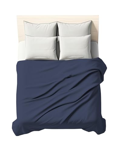 Double Bed Sheet in Plain Colour, 100% Cotton Percale 200 Thread Count, 260 x 290 cm, 1 Piece, Flat Sheet (Top Sheet Only)