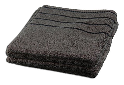 G??zze - Set of 4 Hand Towels, Berlin, 100% Cotton, 50 x 100 cm - Chocolate