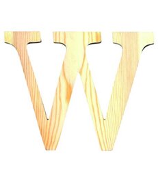 Artemio 11.5 cm Wooden Letter W in Upper Case, Beige