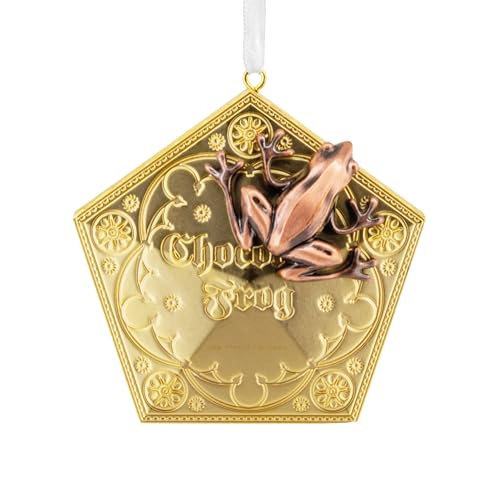 Hallmark Harry Potter Premium Metal Ornament, Tree Decoration, Chocolate Frog Box, Collectible, Gold