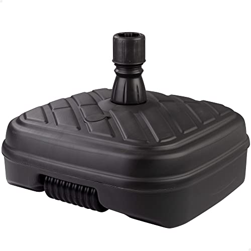 AKTIVE Black Rectangular Outdoor Patio Umbrella Base, Water Resistant and Sun Rays Sun Shade Base with Water or Sand Tank and Wheel for Easy Transportation (61133)