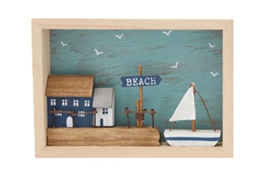 Carousel Home 18cm Beach House Wall Plaque Furniture Stickers, Multicoloured, Single