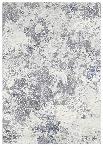 Elle Decor Fontaine Short Pile Rug, Cream Grey Blue, 160x230 cm
