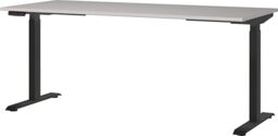Germania Desk 7909-630, in cashmere/black, el. height-adjustable, 180 x 120 x 80 cm (WxHxD)
