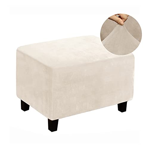 Eco-Ancheng Stretch Ottoman Cover Rectangular Storage Ottoman Slipcover Footrest Stool Covers Ottoman Slipcovers for Foot Stool with Nonslip Elastic Bottom (A4,X-Large)