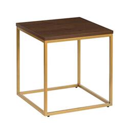 ASPECT Regis Side Table/End Table/Nightstand (Walnut/Gold, 45x45x46(H) cm), ST81WN/G