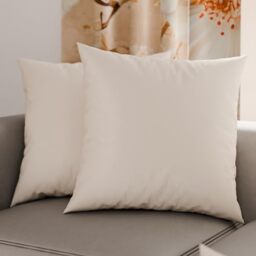 PETTI Artigiani Italiani - Pair of Microfiber Pillowcases 80x80 cm, Bedroom Cushions, Sofa, Set of 2 Cushion Covers, Solid Color Cream Pillowcase, 100% Made in Italy