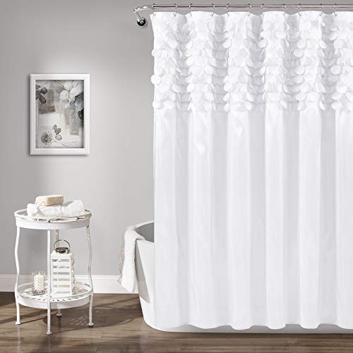 "Lush Decor Curtain, Polyester, White, 72"" W x 72"" L (Pack of 1)"