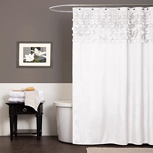 "Lush Decor Curtain, Polyester, White, 72"" W x 72"" L (Pack of 1)"