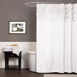 "Lush Decor Curtain, Polyester, White, 72"" W x 72"" L (Pack of 1)"