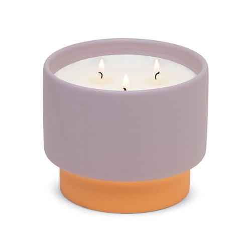 Paddywax Scented Candles Colour Block Collection Candle in Reusable Ceramic Jar, 453 Grams, Violet & Vanilla